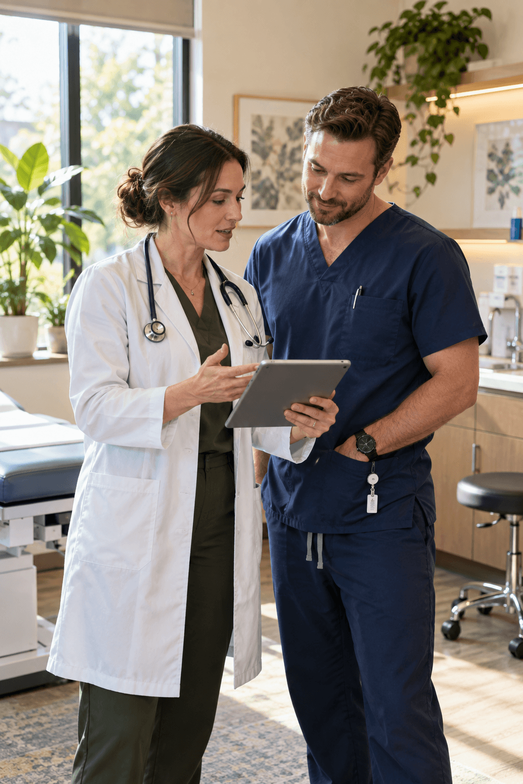 Doctor and nurse in a medical clinic